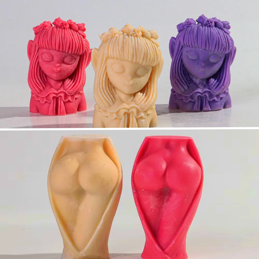 3D Girl Candle Silicone Mold Handmade Aromatherapy Doll Fragrance Stone Mold DIY Female Body Sculpture Crafts Decorative Gifts