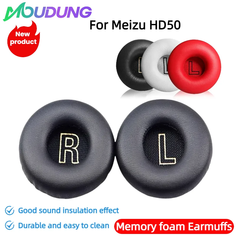 

MOUDUNG Protein skin memory sponge Original earmuffs with buckle For Meizu HD50 Headphones Memory Foam Ear Cushions High Quality