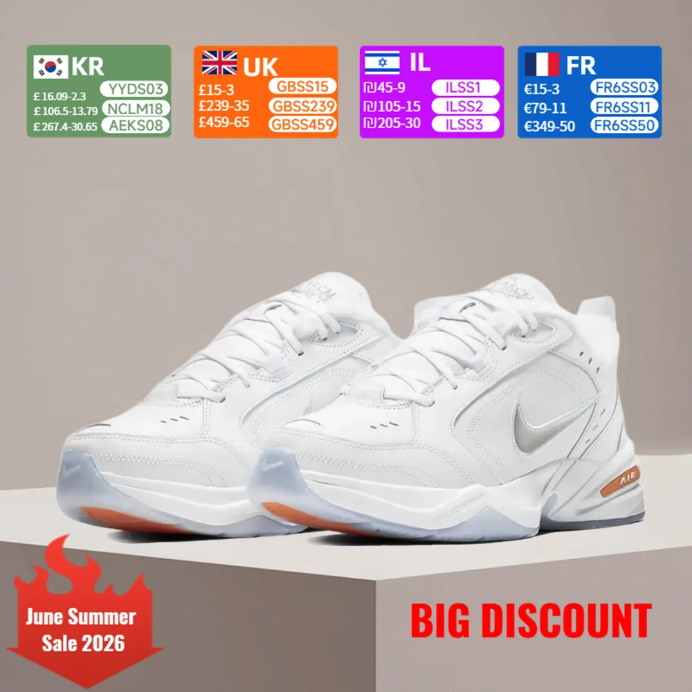 Nike Air Monarch 4 Comfortable Fit Slip-Resistant & Durable Cushioned Training Shoes Unisex Style AV6676-100