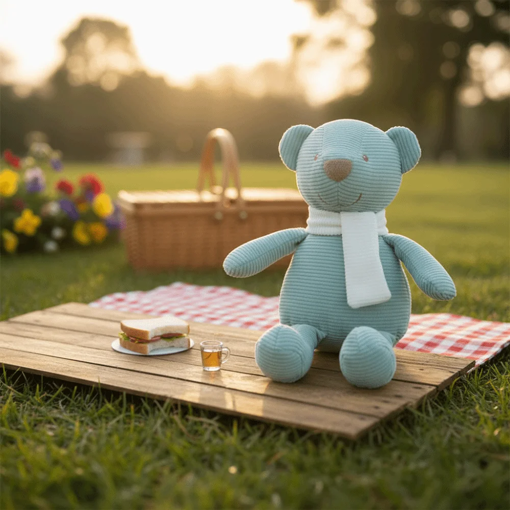 High Quality Soft Cartoon Stuffed Bear Knitted Bear Cute Soothing Cartoon Sleeping Gift
