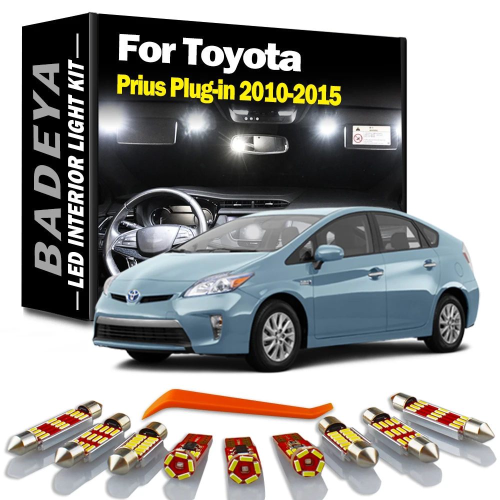 BADEYA 12Pcs Vehicle LED Interior Map Dome Light Kit For Toyota Prius Plug-in 2010 2011 2012 2013 2014 2015 Trunk ​Signal Lamp