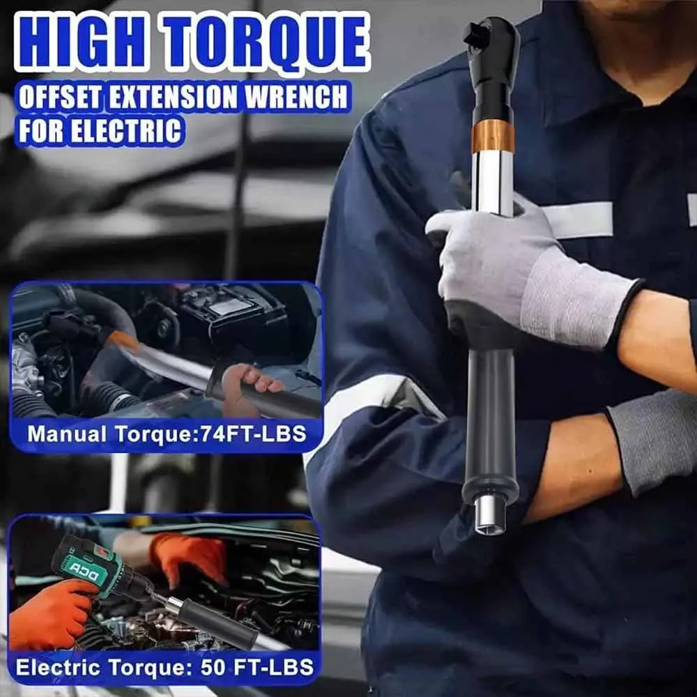 

2-in-1 Self-contained Ratchet Extended Wrench, Electric Extension Car Wrench,Four-wheel Alignment Angle Adjustment