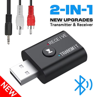 2 In 1 USB Bluetooth 5.0 Audio Receiver Transmitter 3.5mm AUX Stereo Music Wireless Adapter With Mic For Car Kit Speaker TV PC
