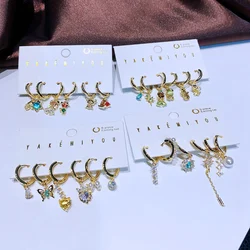 MIGGA 6pcs Fairy Tale Cubic Zircon Princess Dangle Drop Earrings Set for Women Girls Huggies Jewelry