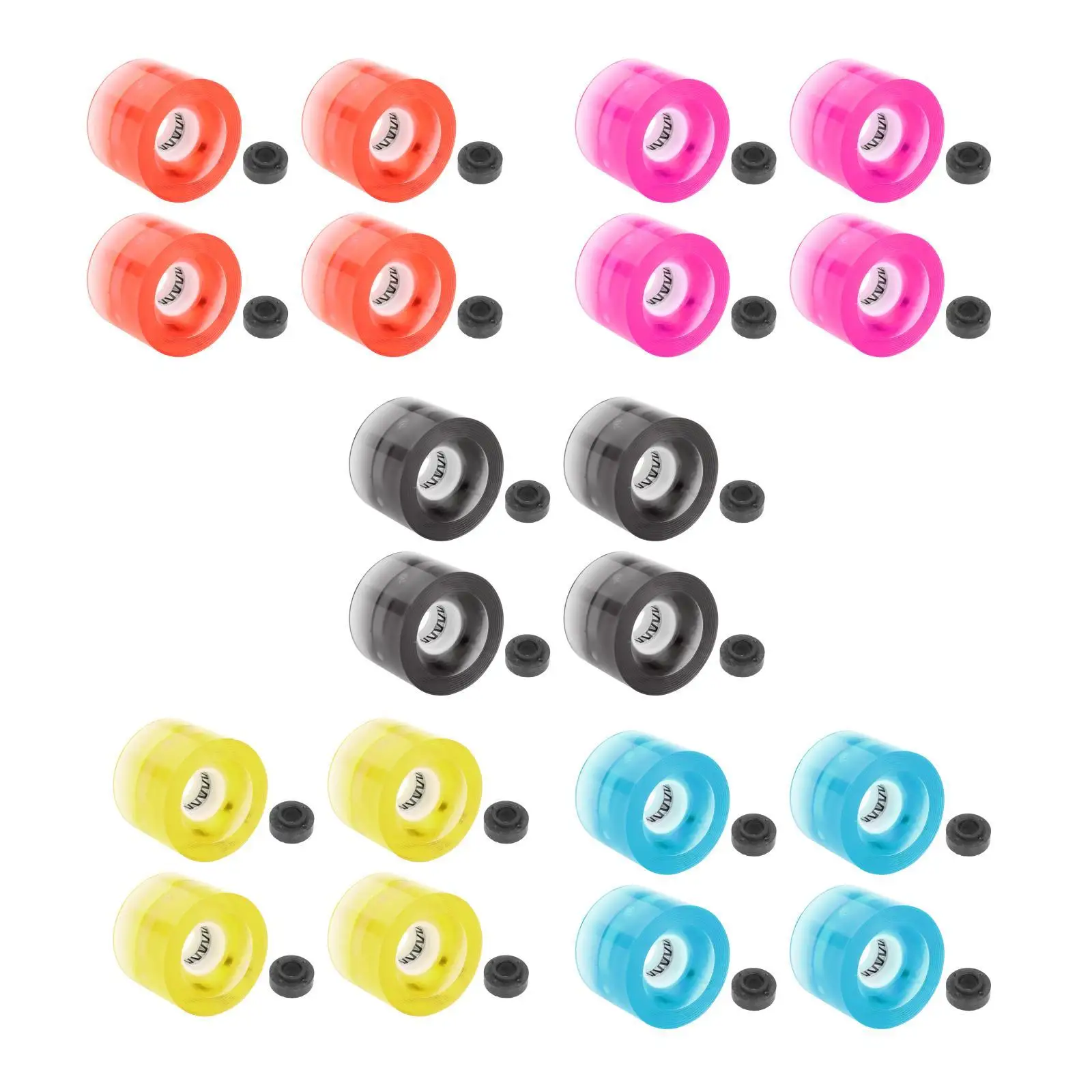 

4pcs 60mm Light Up Flash Skateboard Longboard Wheels 78A with Bearing Core Glow at Night Wheel Skate Board Accessories