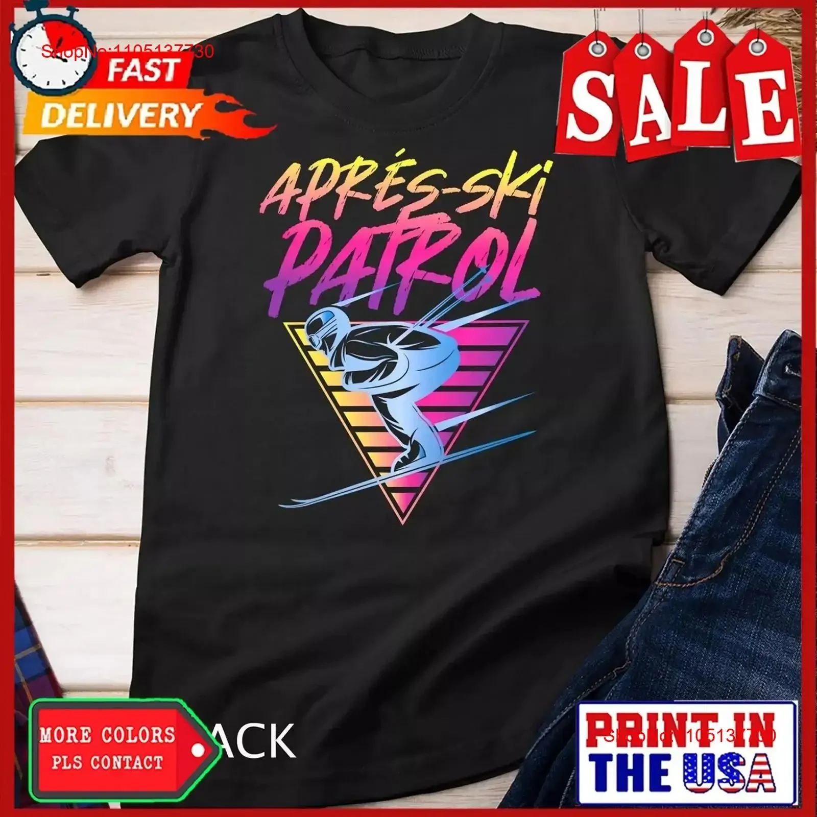 Retro Vintage Snow 80s Apres Ski Patrol T shirt vintage Washed Stylish Versatile Casual Top For Everyday Wear Soft graphic