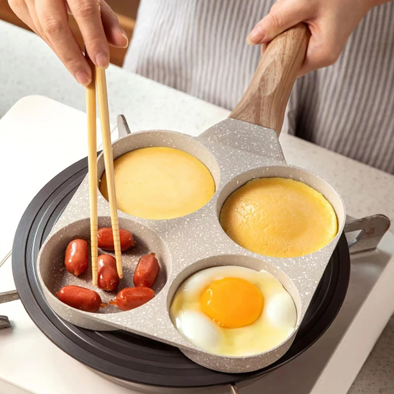 주방 요리 도구용 계란 팬케이크 팬, 들러붙지 않는 프라이팬, 냄비 4 개, 계란 스토브, 오믈렛 햄 메이커, 4 홀, 1 개