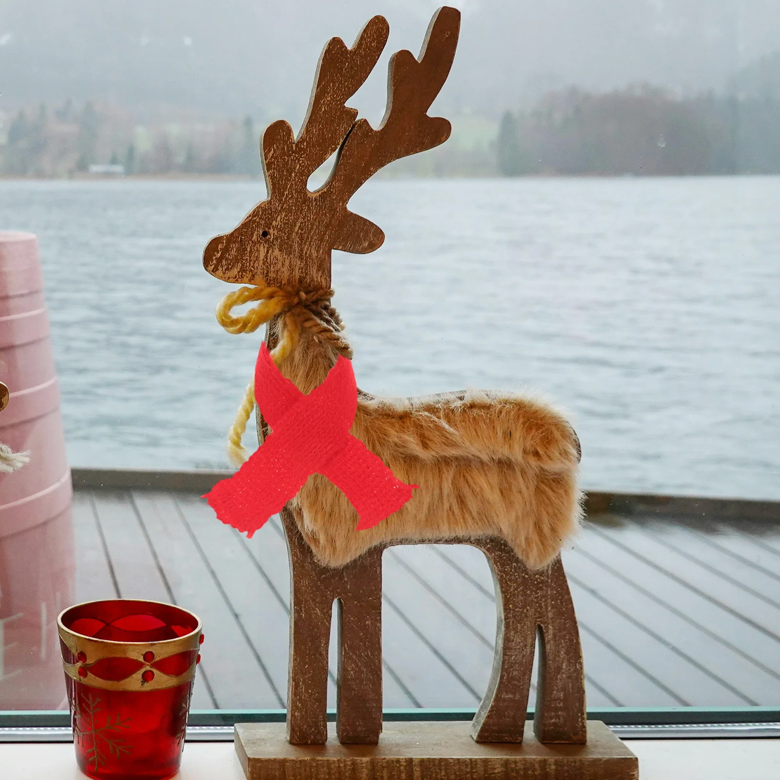 

30Pcs Mini Knitted Scarves Christmas Theme Wool Accessories Xmas Party Decoration Delicate Scarves for Holiday Decor