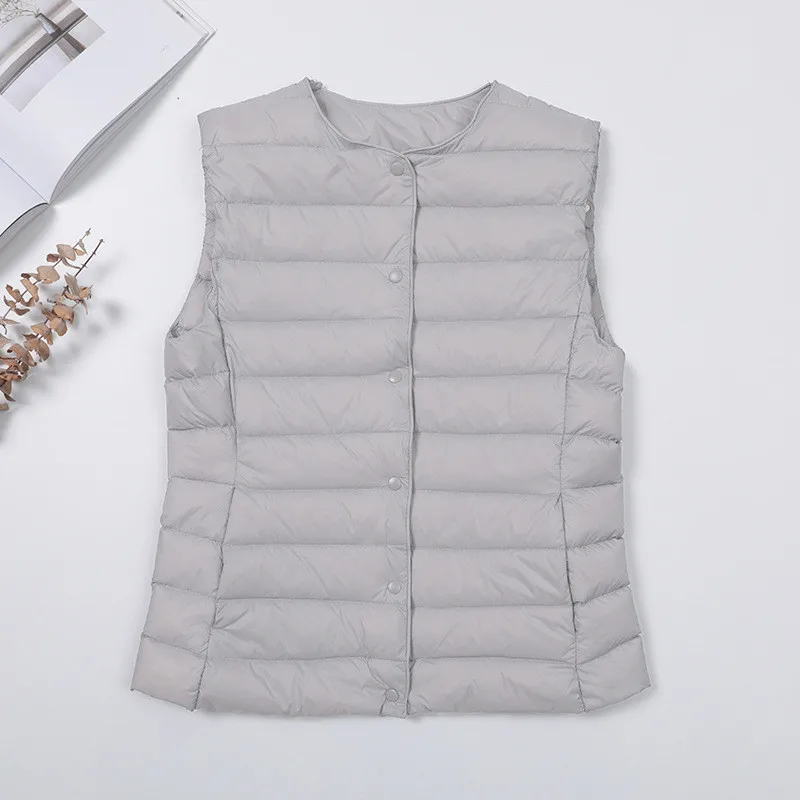 秋冬超軽量ホワイトダックダウンベストコート レディース ノースリーブ ダウンベスト ジャケット レディース 大きいサイズ 暖かい ショート丈 タンクトップ