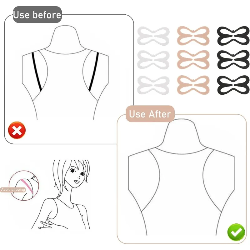 Bra Strap Clips for Racerback Bra Clips for Back Anti-Slip Cross Back Clip Buckles for Conceal Straps and Cleavage Control - Detail 1
