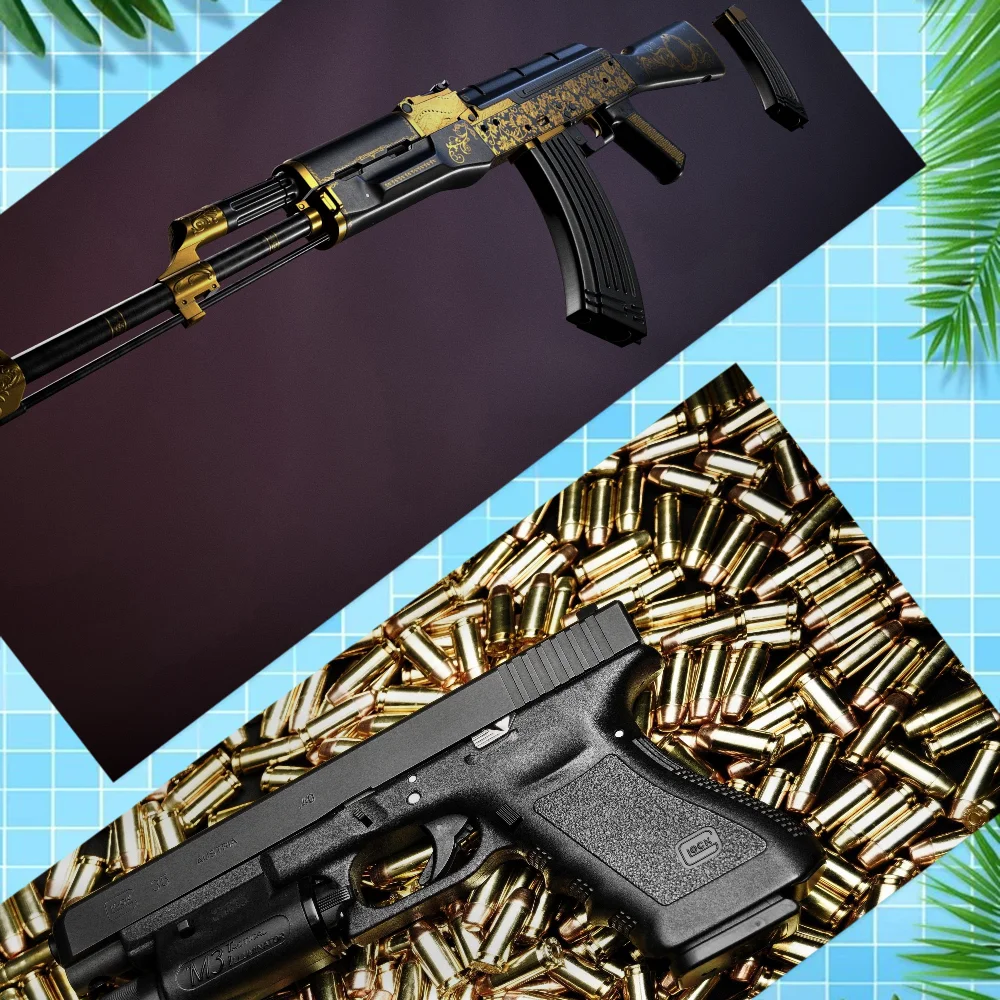 Revolver Gun AK47 Beach Towel Cartoon Cute Summer Kids Large Bath Pool Beach Towel Microfiber Absorbent For Swimming Travel