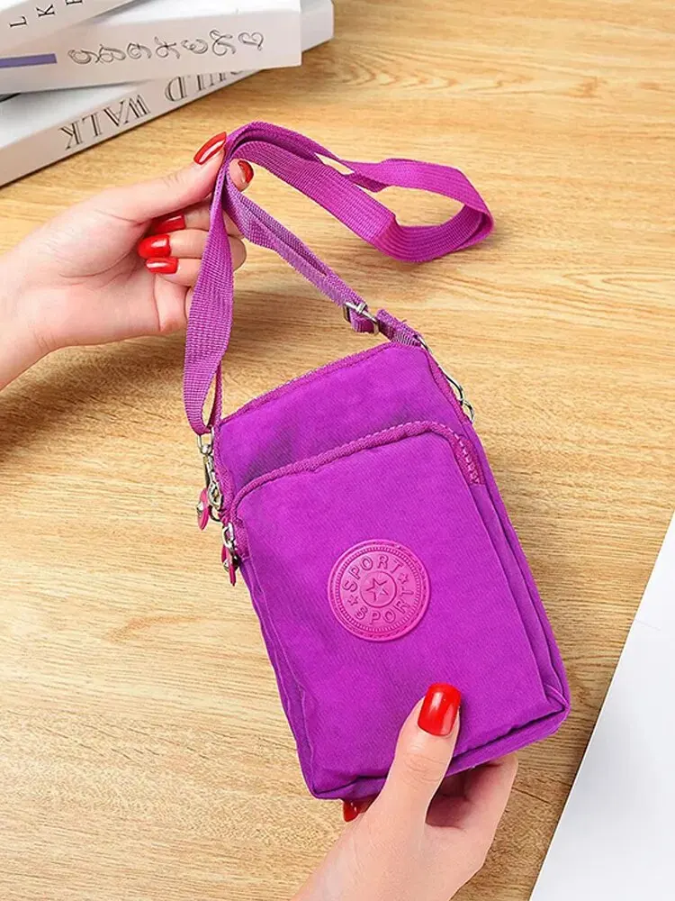 Fashion Simple Crossbody Coin Wristlet Hanging Neck Running Sports Casual Bag For Men For Women Large Capacity