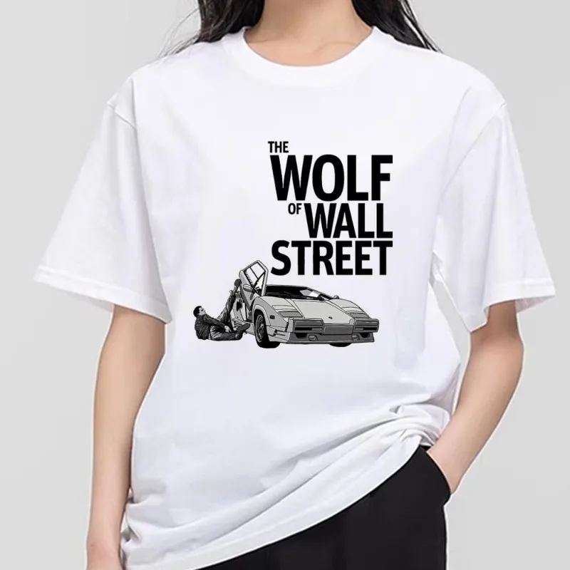 

The W-Wolf of Wall S-Street T Shirt Men Couple Combination Clothes Short Sleeve Collar Fashion T-shirt Women Cotton