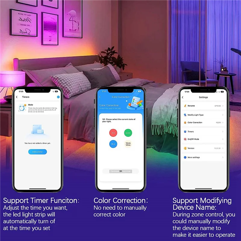 A08M-2X SP630E Bluetooth LED Controller Support PWM Single Color CCT RGB RGBW RGBCCT And SPI TTL IC Chip LED Strip Light