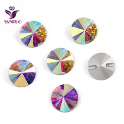 YANRUO 3015 Crystal AB Rhinestone Sewing Buttons for Clothing Needlework Bling Beads Blouses Coats Jeans Sofa