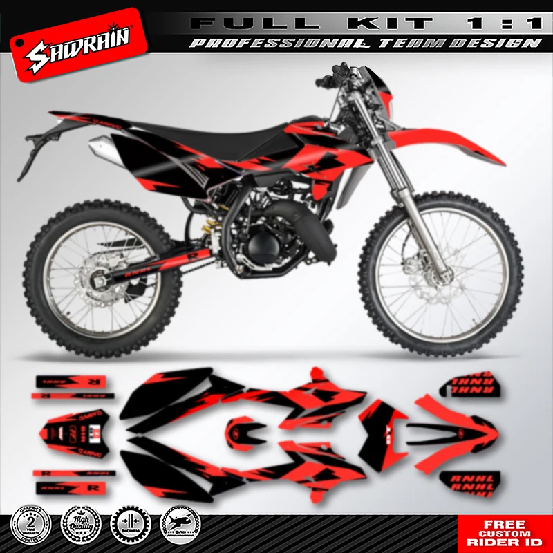 Sawrain Custom Team Motorcycle Graphics Background Decals Stickers Kit for BETARR50 2011 2012 2013 2014 2015 -2020 003
