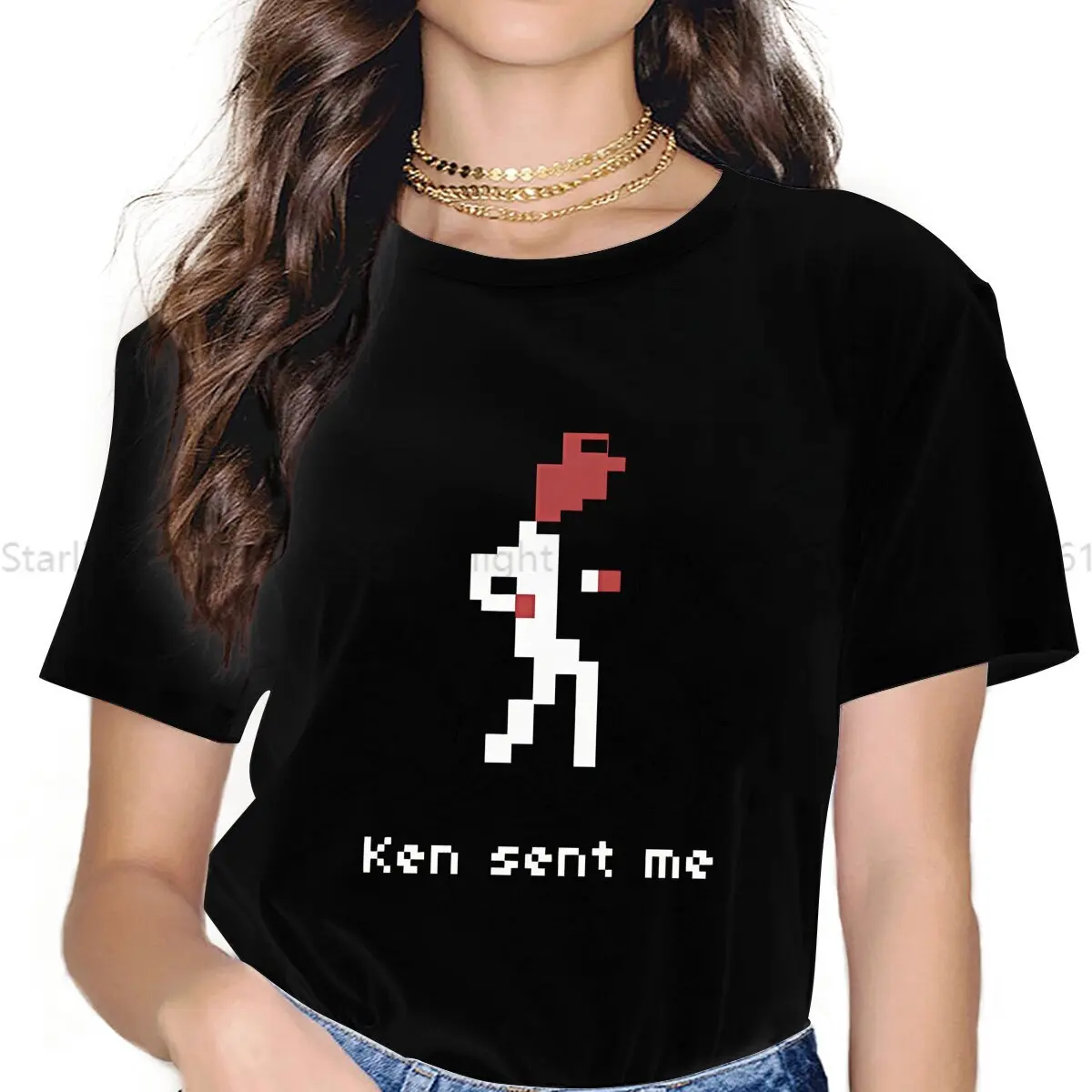 Ken Sent Me Women's TShirt Commodore C64 Girls Y2k Graphic Tops O-neck Polyester Female T Shirt Funny Gift