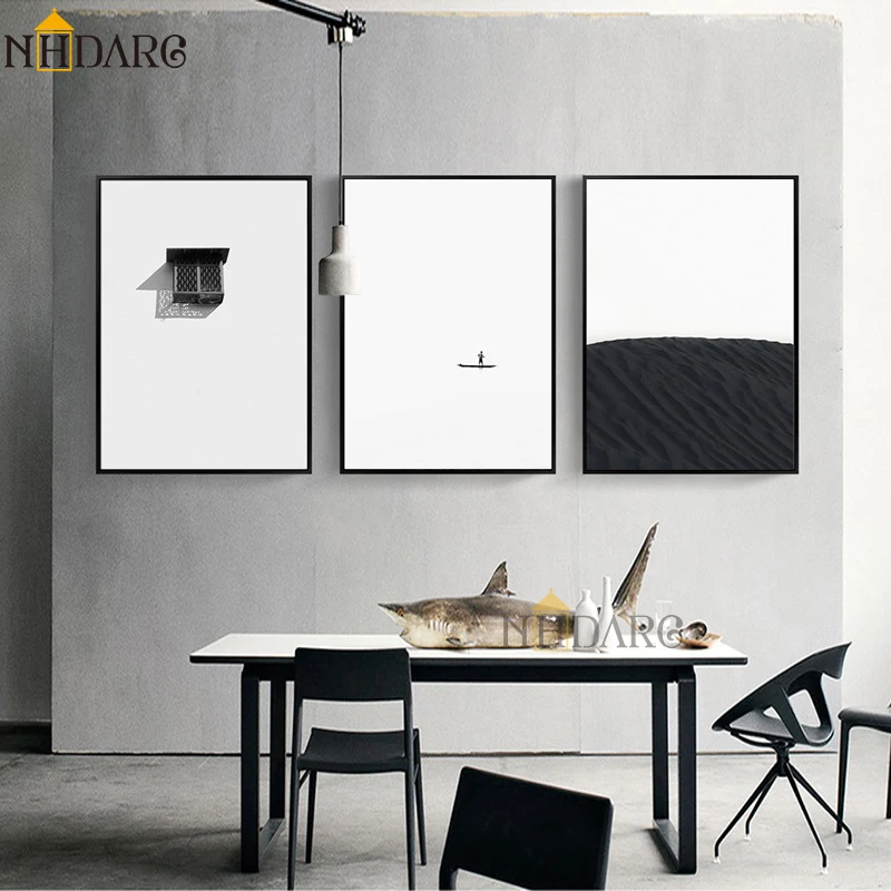 Modern Simple Black White Fashion Decorative Style Canvas Printing Painting Nordic Minimalist Home Decor Living Room Wall Art