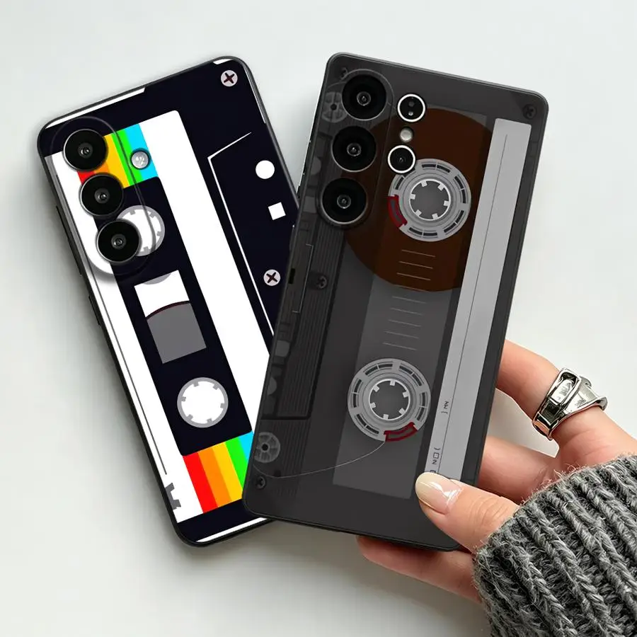 Rainbow Cassette Tape Funda Phone Cover Case for Samsung Galaxy S26 Ultra S25 Plus S20 Ultra Note 20 8 9 10 S21 FE S23 S24 S10