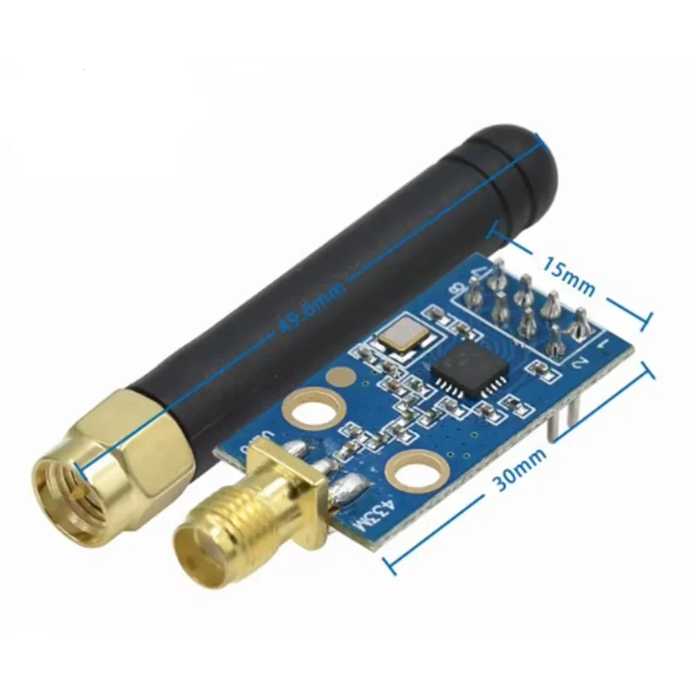 Módulo sem fio CC1101 Módulo transceptor de transmissão de dados 433M com ganho de antena aumenta a antena de haste de borracha