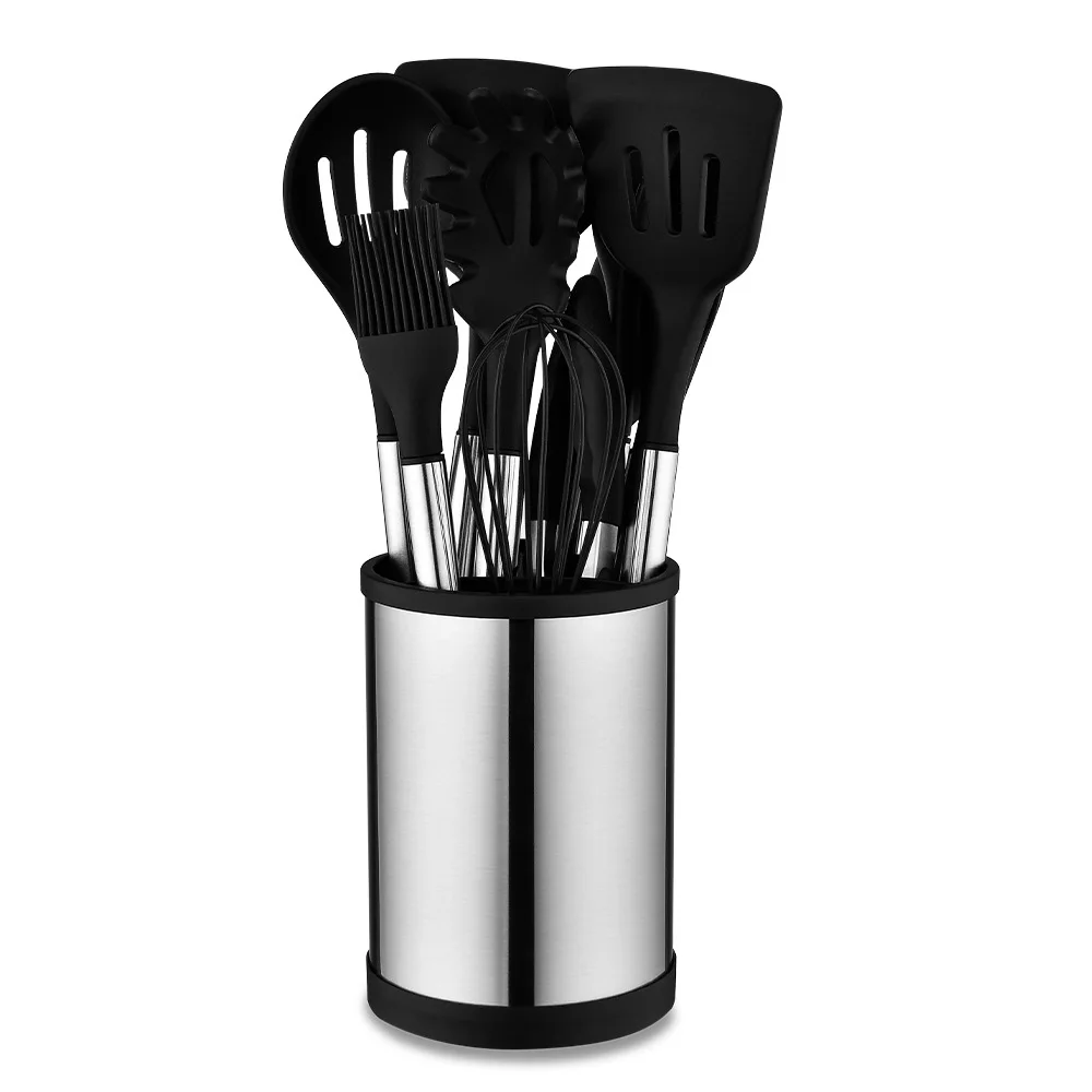 12 Uds. Utensilios de cocina de silicona de calidad alimentaria, espátula giratoria, cuchara medidora, herramienta de cocina práctica, juego de utensilios de cocina