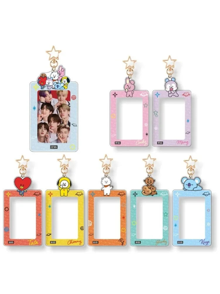 Kawaii BT21 Kaarthouder Sleutelhanger Kaartopslag Hanger ID Foto Opslag Kaart Tas CHIMMY COOKY KOYA TATA Anime Gift Speelgoed - afbeelding 2