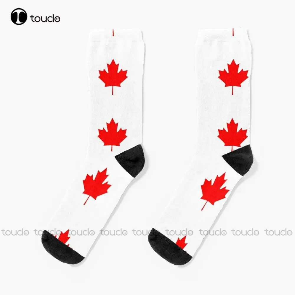 Canadian Flag - National Flag Of Canada - Maple Leaf Socks Men'S Slipper Socks 360° Digital Print Custom Gift Streetwear Cartoon