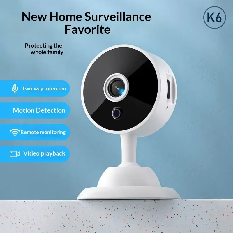BPLRZO High definition intelligent WiFi camera model K6 home wireless remote monitoring PTZ dual axis rotation two-way audio