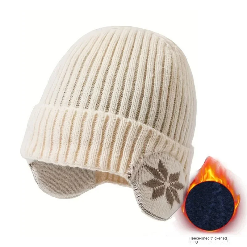 Men Women Winter Warm Plush Knitted Benines Snow Fashion Skullies Hat Unisex New Outdoor Coldproof Ear Protection Wool Caps