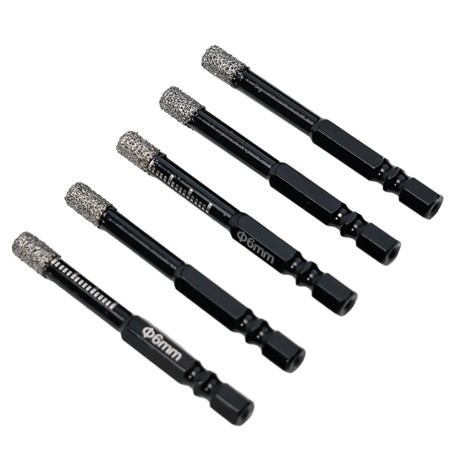 

2222222222 5pcs Hex Handle Vacuum Brazed Diamond Dry Drill Bits Hole Saw Cutter 6mm/8mm Marble Ceramic Granite Saw Hole Opener