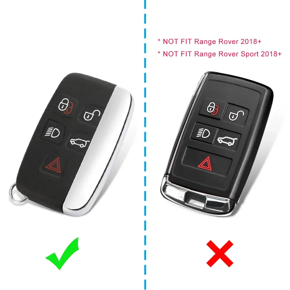 Silikonowe etui na kluczyk samochodowy z włókna węglowego do Land Rover Discovery Sport Range Rover Velar Evoque Jaguar XE XF XJ F-PACE