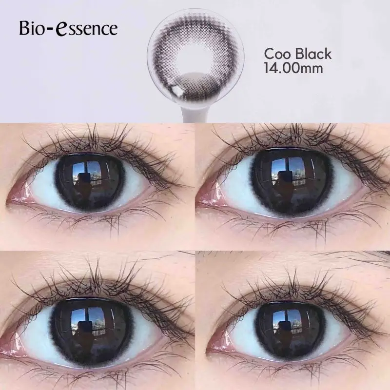 Bio-essence 1Pair Color Contact Lenses Yearly Natural Brown Lenses with Degree Lenses Beauty Fashion Lenses Beautiful Pupil