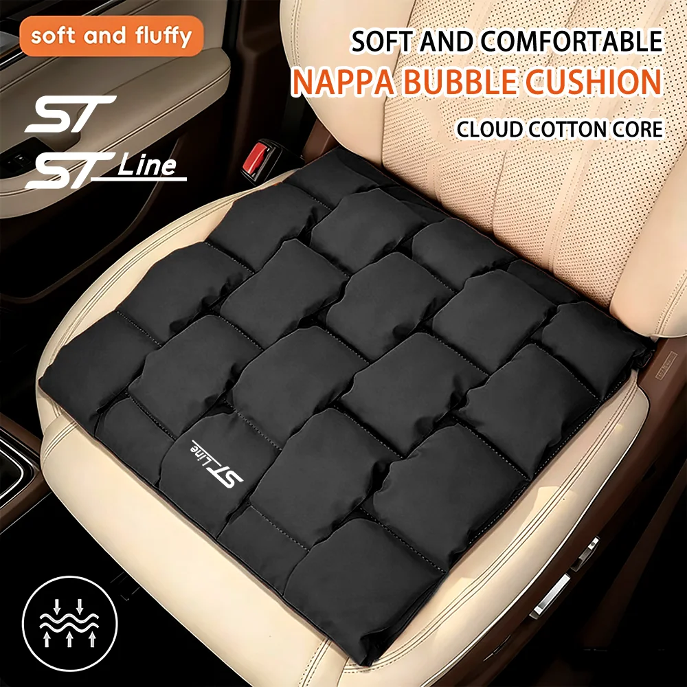 Anti-Stain Car Seat Cushion Soft Breathable Square Passenger Seat Cover Pad Auto Chair Mat for Ford ST Line MK3 MK4 Kuga Fiesta