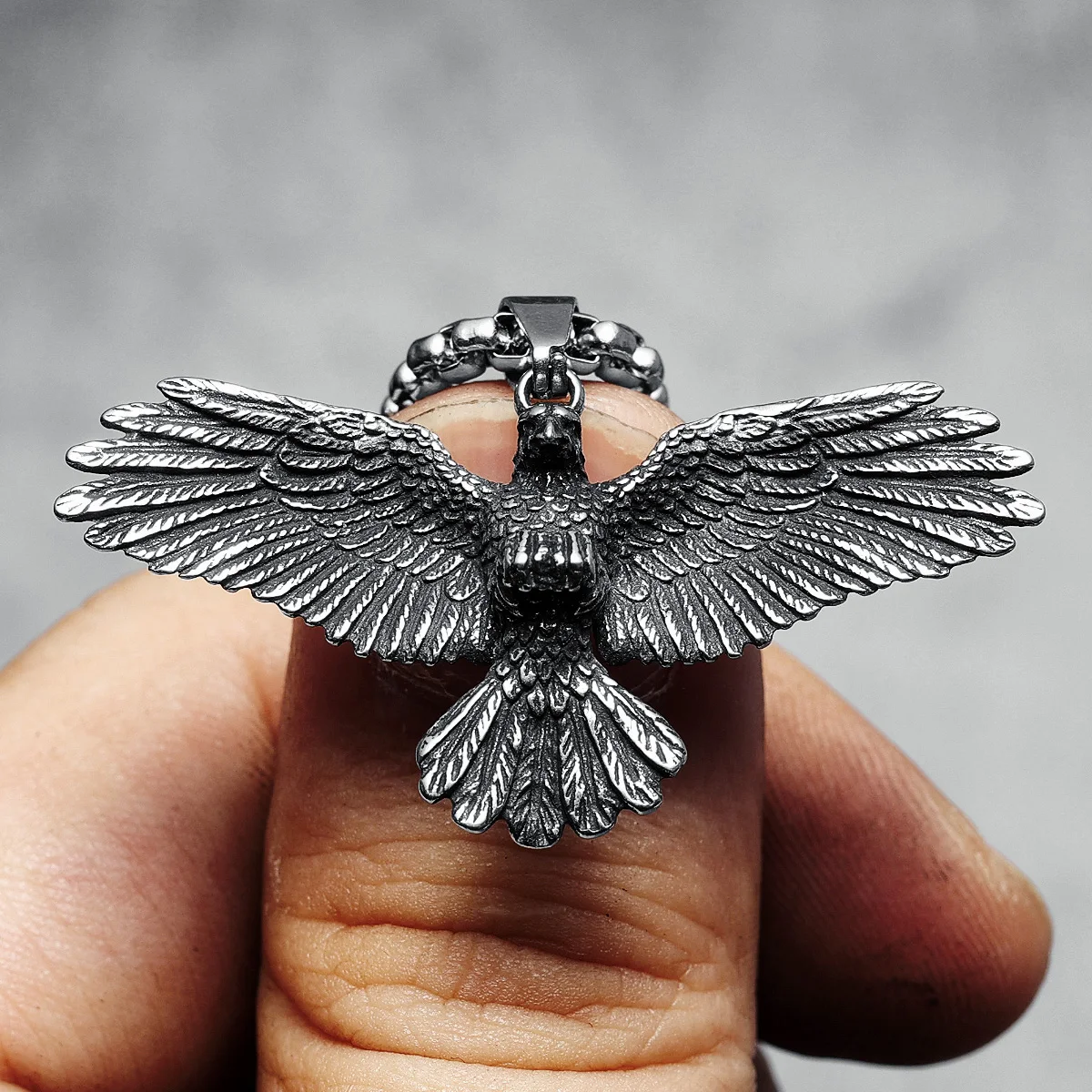 Eagle Wing Pendant Men Necklace 316L Stainless Steel Wild Hawk Chain Rock Punk for Friend Male Jewelry Special Gift Dropshipping