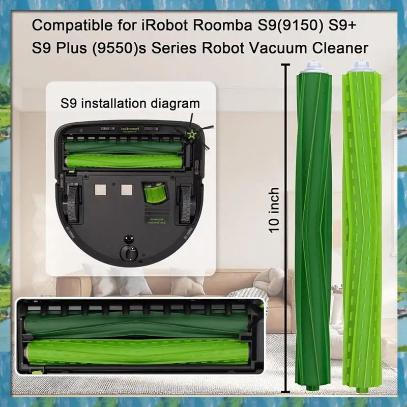 

Набор запасных частей для замены резиновой роликовой щетки для пылесоса Irobot Roomba S9 (9150) S9 + S9 Plus (9550) S Series