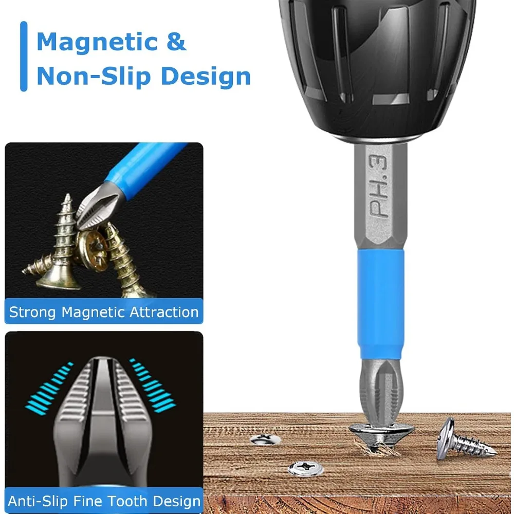 6pc Hexagonal Handle Anti Skid Electric Screwdriver Woodworking Cross Screwdriver Tool Set PH1 PH2 PH3 PZ1 PZ2 PZ3 gallery 2