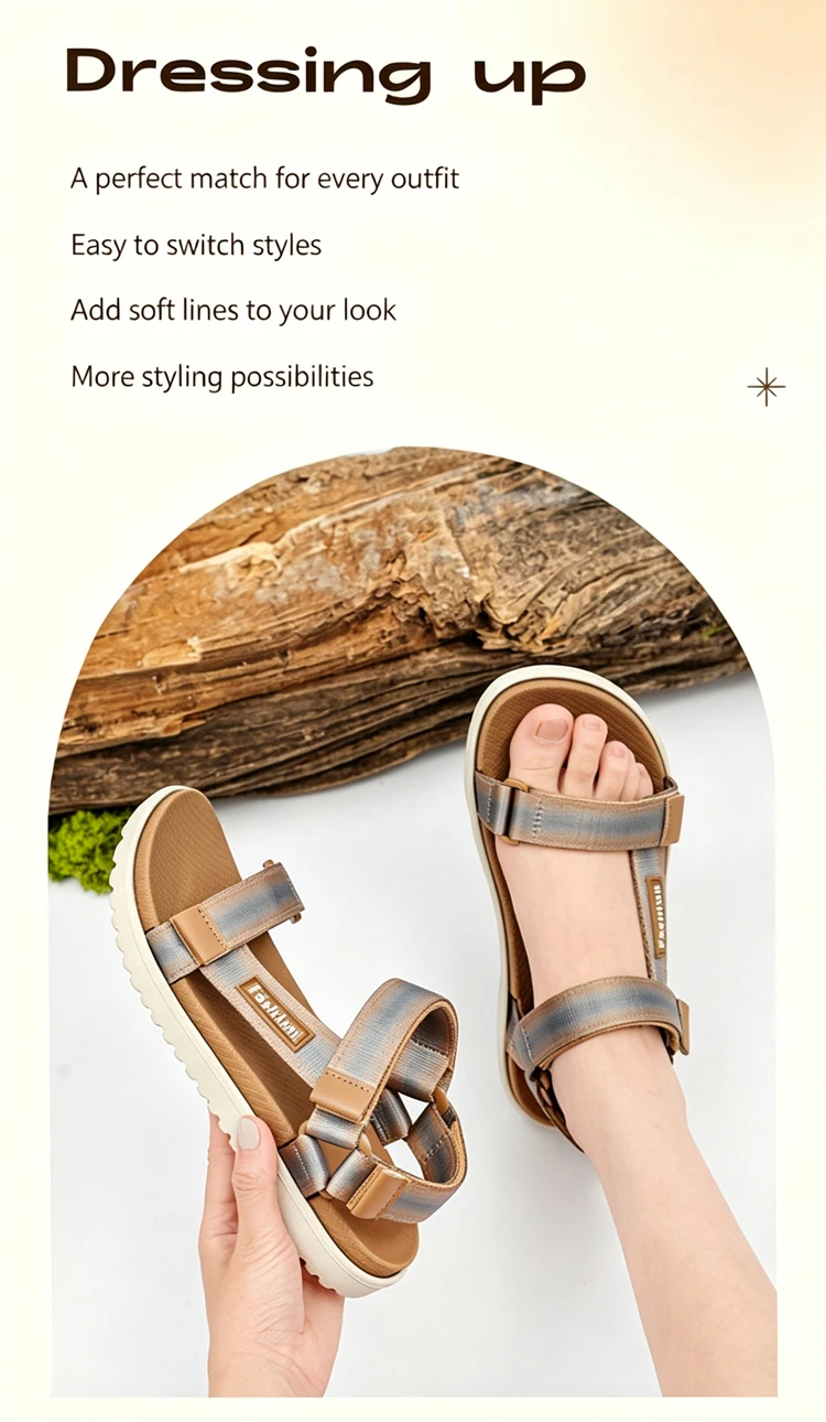 Klassische rutschfeste Sport-Sandalen für Damen, atmungsaktive Outdoor-Wandersandalen, sommerliche, lässige, leichte Strandschuhe, Größe 36–41 – Detail 5