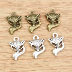 10pcs 20x14mm Antique Silver Plated Bronze Colors Plated Fox Handmade Charms Pendant:DIY for bracelet necklace