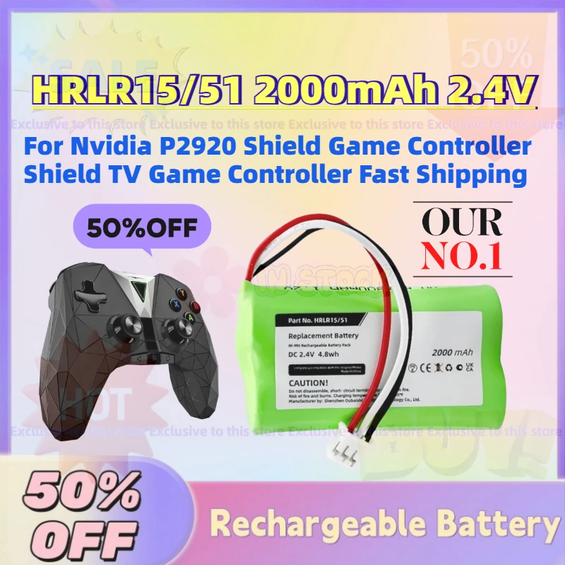 

In Stock HRLR15/51 2000mAh 2.4V Ni‑MH Battery for Nvidia P2920 Shield Game Controller Shield TV Game Controller Fast Shipping