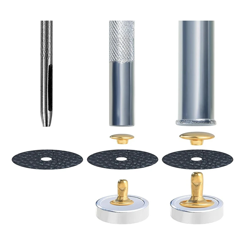 340 Sets Leather Rivet Kit Rivets Leather Double Hat Rivets Apparel Fabric For Repairing Clothes Shoes Bags Belts
