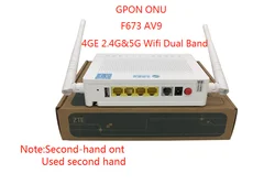 Free Shipping F673AV9 F673AV9A Dual Band 4GE+1TEL+2USB+AC 5G Wifi Ont ONU Gpon English Version OLT Second hand Without Power