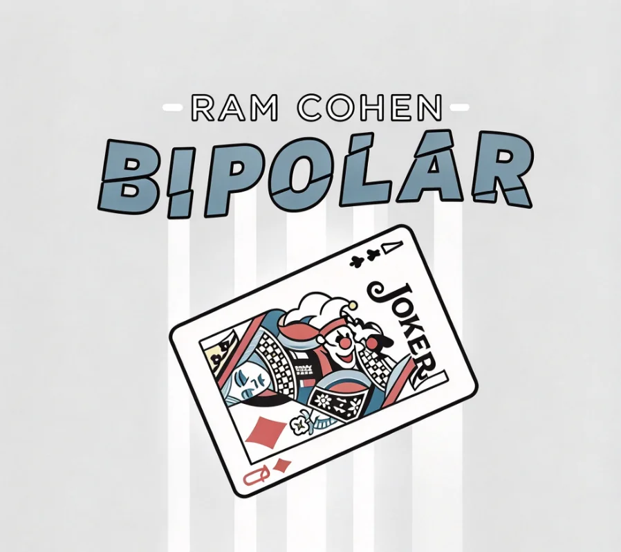 Bipolar by Ram Cohen Card Magic Trick Visual Card Effect Close Up Gimmick for Professional Magicians