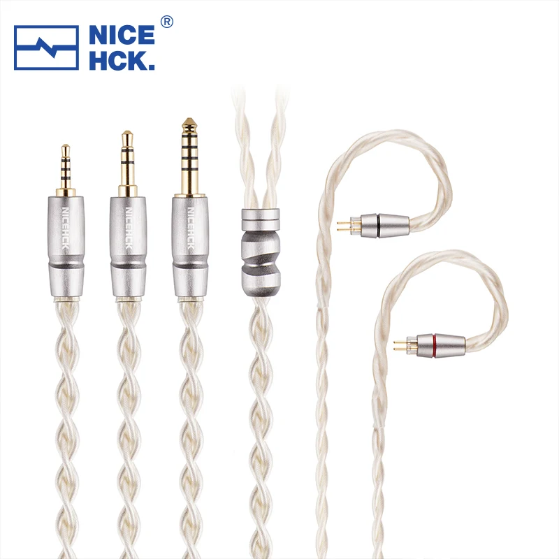 NiceHCK LightLove 7N Silver Plated High Conductivity Copper+Alloy Copper HIFI Audio Cable 3.5/2.5/4.4 MMCX/2Pin for SSR EA500