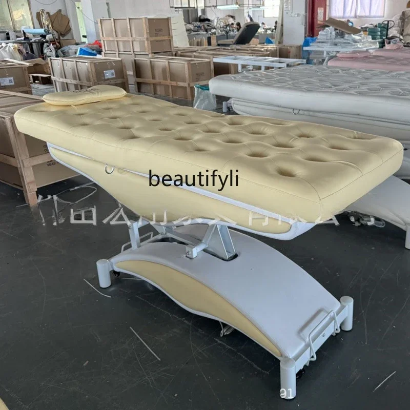 Electric beauty bed massage push back bone relaxation comfortable bed with face hole lying on multi-gear adjustment