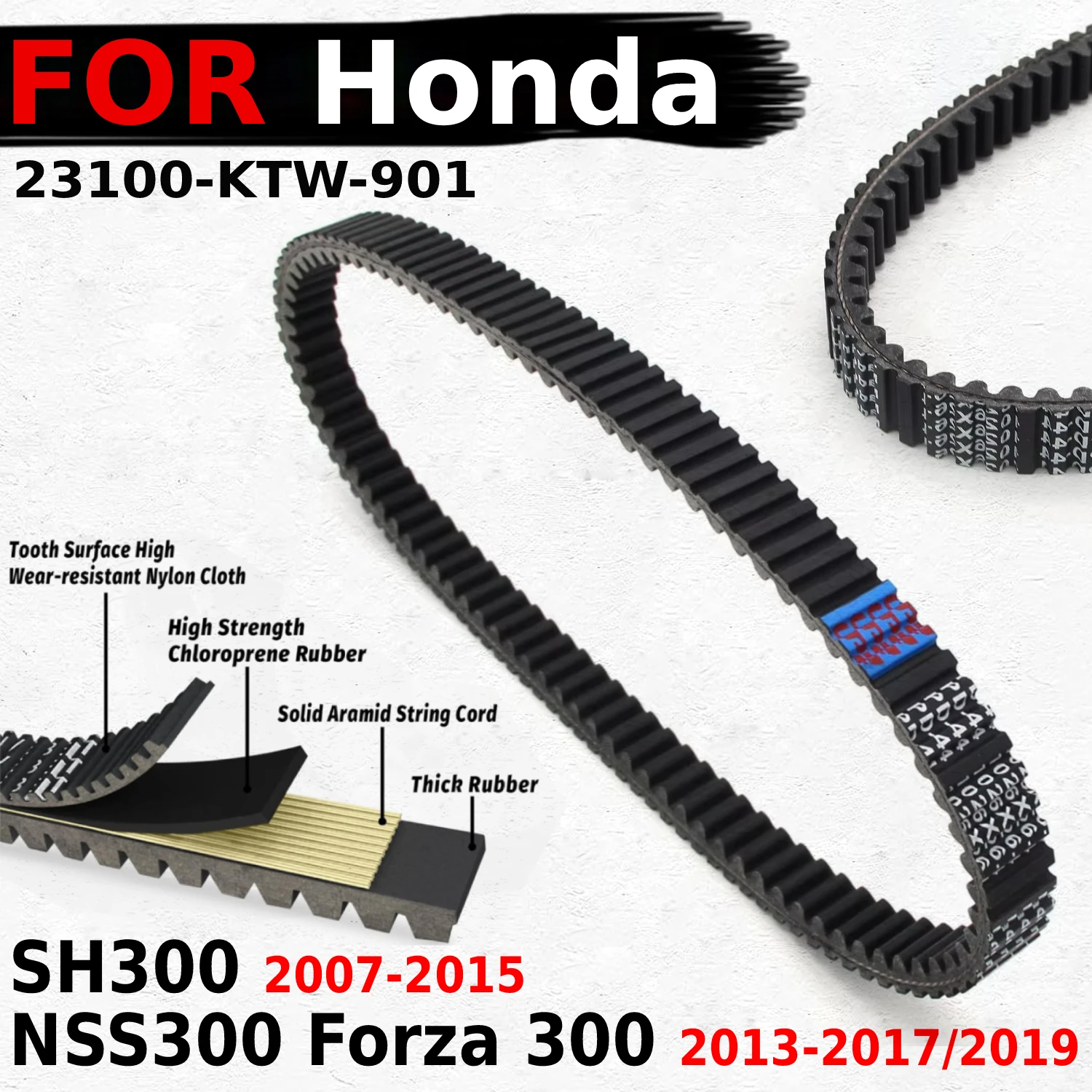 

Детали мотоцикла ремень привода двигателя для Honda SH300 ремень 2007-2015 NSS300 Forza 300 2013 2014 2015 2016 2017/2019 23100-KTW-901