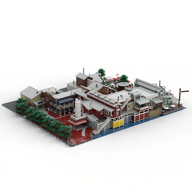 44085pcs MOC Pacific Wharf - Combined Modular Buildings Model Building Blocks Construction Christmas Gift Toys Assemble DIY