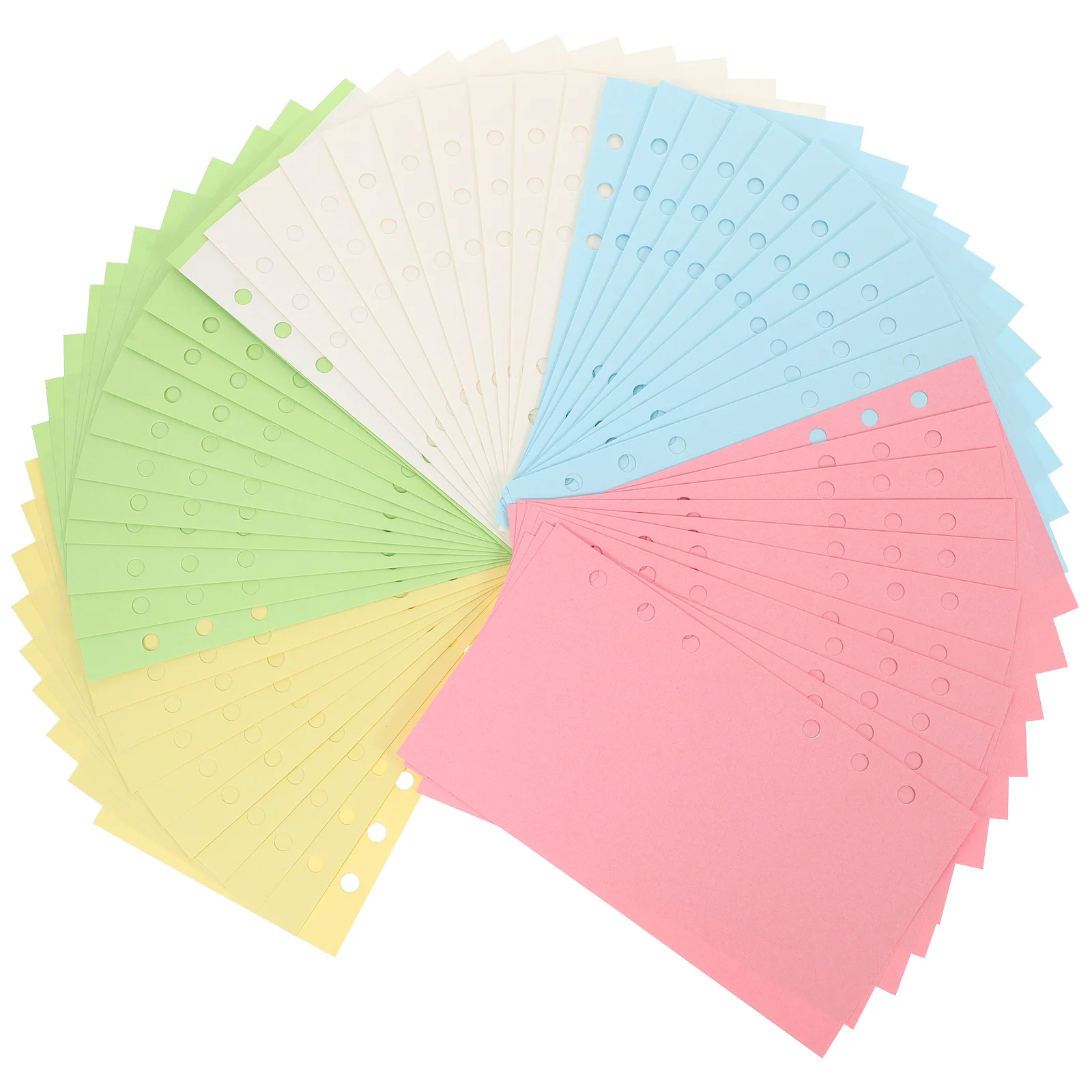 100 ورقة A6 6 حلقات ورق أوراق فضفاضة فارغة ملونة الموثق الملء لملاحظات حفظ الكتب مخطط ورقة أوراق فضفاضة