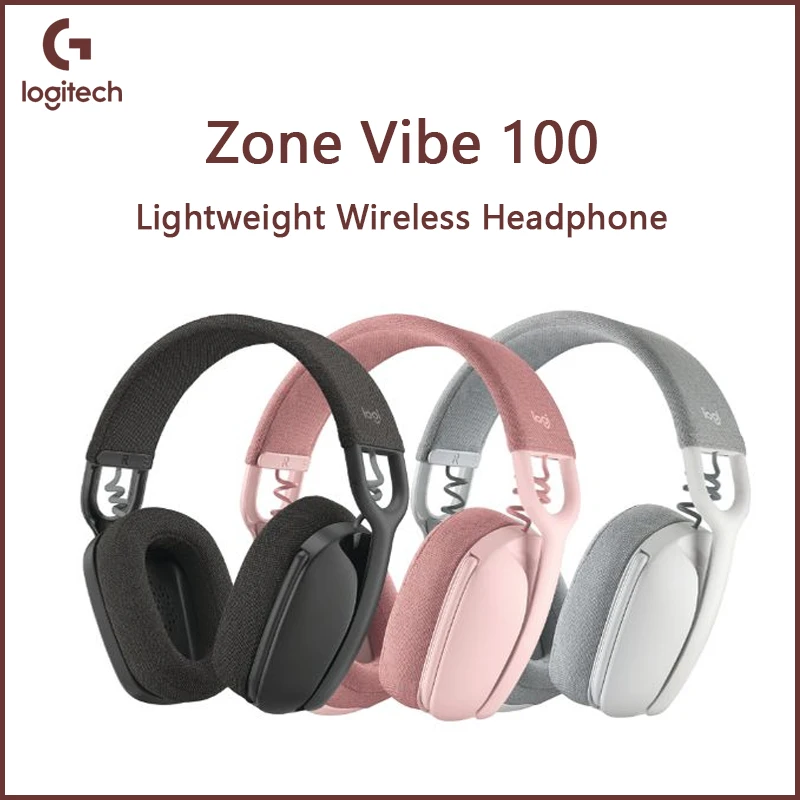 Беспроводные наушники Logitech Zone Vibe 100, легкая Bluetooth-гарнитура с шумоподавлением и микрофоном