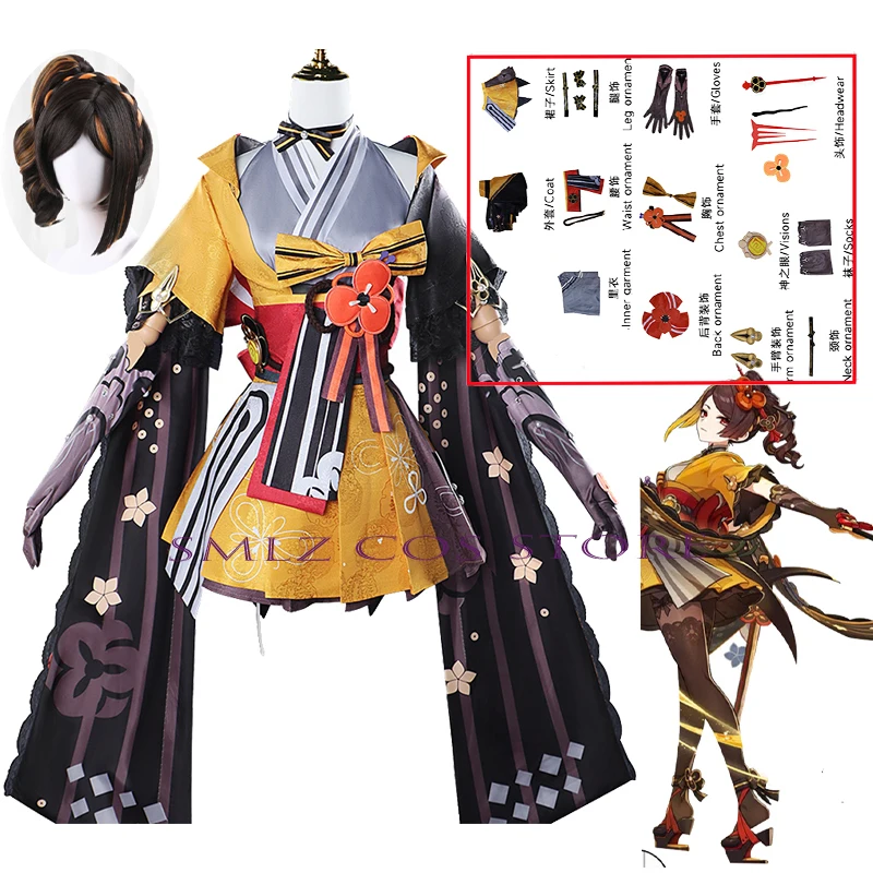 

Chiori Cosplay Anime Genshin impact Cosplay Costume Dress Fontaine Kimono Wig Outfit Set Carnival Party Uniform for Women