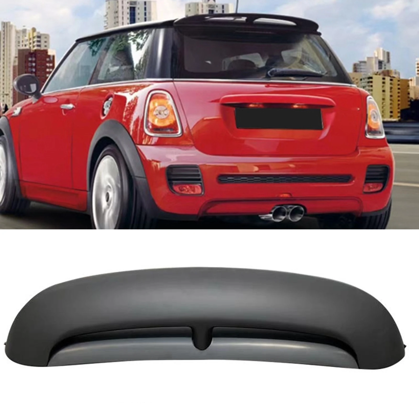 Rear Roof Spoiler Wing For Mini Cooper R56 R57 R58 2007-2013 JCW Matte Black Car Tail Trunk Window Upper Splitter Lip Trim Flap